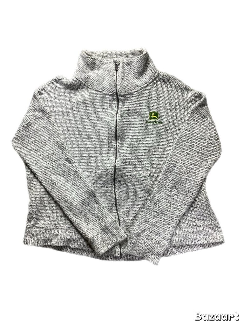 John Deere Women’s Gray Full Zip Sweater Jacket Size Medium